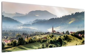 Tablou - sătuț în ceață (120x50 cm)