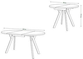 Masă de dining ARTUR bej/negru