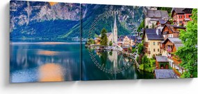 Tablou - Sat alpin (cu ceas) (90x30 cm)