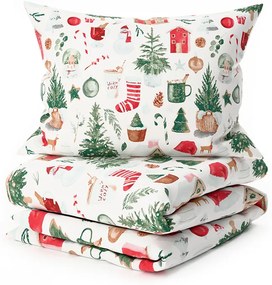 Lenjerie de pat din bumbac MAGIC CHRISTMAS albă Dimensiune lenjerie de pat: 2 buc 70 x 90 cm | 200 x 220 cm