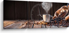 Tablou - Timp pentru cafea (cu ceas) (90x30 cm)
