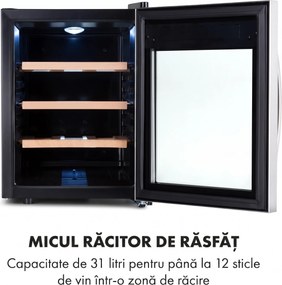 Klarstein Reserva 12 Uno, răcitor de vinuri, 31 de litri, 11 - 18 ° C, o zonă