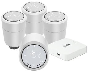 SET 4x cap termostatic Immax NEO 07732C + BRIDGE PRO v3 2xAA/3V Wi-Fi Tuya