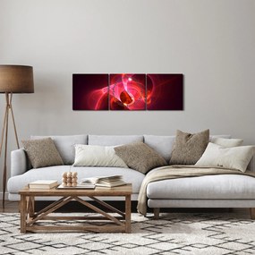 Tabloul modern cu abstacție roz (cu ceas) (90x30 cm)