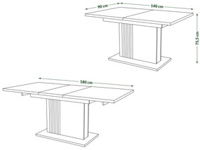 Mazzoni LEONEL Stejar Artisan - MASĂ PLIABILĂ MODERNĂ PÂNĂ LA 180 cm!