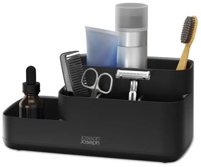 Organizator pentru baie Joseph Joseph EasyStore 70600, 24.9x12 cm, Baza antiderapanta, Fara BPA, Negru