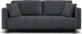 Canapea extensibila 3 locuri catifea ALDO, gri grafit - Monolith 97, c