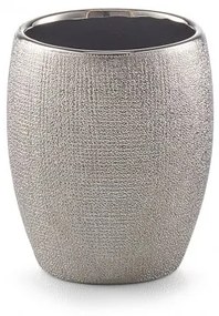 Pahar pentru periuta din ceramica, Glitter Silver, Ø 8,1xH9,8 cm
