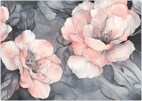 Tablou pe sticlă - Schiță de flori (70x50 cm)