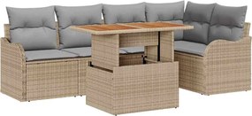 vidaXL Set de canapele pentru grădină 6 pcs Beige și gri deschis