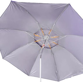 Umbrela de plaja Muhler YL1039, 200x200 cm, Protectie UV, Cadru din otel, Inclinare reglabila, Violet