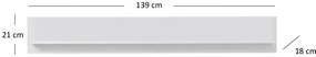 Poliță 140 cm Brendon (alb). 1052781