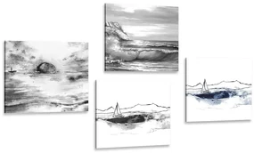 Set tablouri mare în imitație de pictură în ulei
