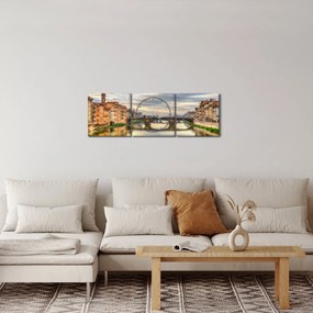 Tablou - Pod peste râu (cu ceas) (90x30 cm)