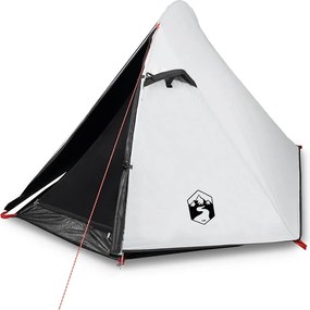vidaXL Cort camping cupolă 2 persoane alb, țesătură opacă, impermeabil