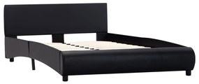 285453 vidaXL Cadru de pat, negru, 140 x 200 cm, piele ecologică