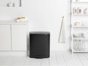 Coș Brabantia Bo Pedal 1003185, 60 L, închidere ușoară, bază antiderapantă, negru