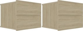 vidaXL Noptiere, 2 buc., stejar sonoma, 40x30x30 cm, lemn prelucrat