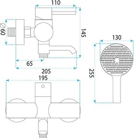 Baterie cada Rea Lungo Stripe auriu periat