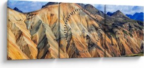 Tablou - Landmannalaugar (cu ceas) (90x30 cm)