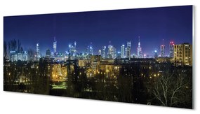 Tablouri acrilice panorama de noapte din Varșovia