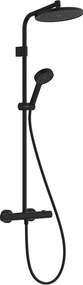 Coloana de dus cu baterie termostatata Hansgrohe Activera S EcoSmart para cu 2 functii finisaj begru mat