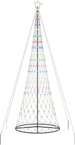 vidaXL Brad de Crăciun LED cu 455 LED Multicolour 184.5 cm Metal