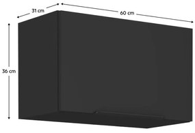 Dulap de bucătărie superior Sobera 60 GU 36 1F (negru). 1096996