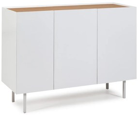 Comodă albă joasă cu aspect de lemn de stejar 110x85 cm Arista – Teulat