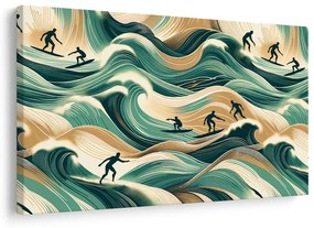 Tablou surferi într-un peisaj activ