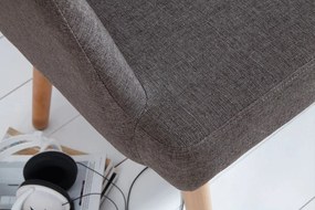 Bancheta tapitata cu brate si picioare din lemn Scandinavia, gri inchis A-37926 VC