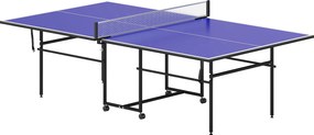 SPORTNOW Masă de Ping Pong Pliabilă cu Roți, Plasă și Palete pentru Interior | Aosom Romania