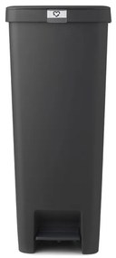 Cos cu pedala Brabantia StepUp 1005557, 40 L, Materiale ecologice, Deschidere mare, Gri închis