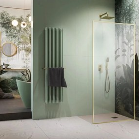 Paravan de dus tip Walk-in Radaway Modo F SL II auriu periat-transparent 80 cm sticla securizata 8 mm dreapta