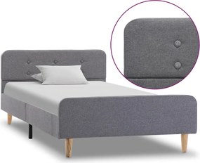 vidaXL Cadru de pat, gri deschis, 100 x 200 cm, material textil