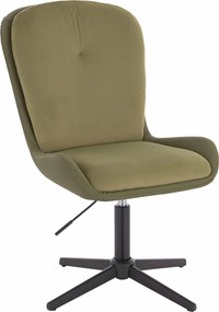 HR690CROSS Scaun Velvet&amp;soft Piele Pu Măsline/Khaki Bază Neagră