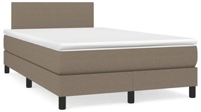 vidaXL Pat box spring cu saltea, taupe, 120x190 cm material textil