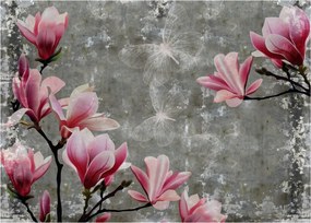 Tablou pe sticlă cu flori (70x50 cm)
