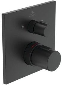 Baterie termostatata pentru cada incastrata, neagra