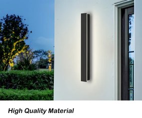 Brilagi - Aplica LED exterior LINEAR, 12W, 230V, 3000K, IP65, negru