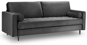 Canapea din catifea Milo Casa Santo, 219 cm, gri închis