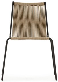 Scaune de dining bej stivuibile 2 buc. din metal Emily – Marckeric