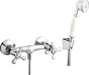 Baterie dus dubla comanda Invena Mitris crom lucios cu set de dus