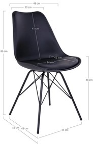 Oslo scaun de luat masa ecobleather negru