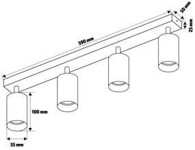 Brilagi - Spot LED reglabil SELE, 4x GU10, 6,5W, 230V, antracit