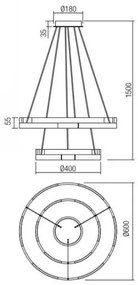 Lustră LED dimabilă pe cablu CASTLE LED/60W/230V negru Redo 01-3179