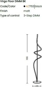 Lampadar LED design modern VIRGO 3-STEP DIMM