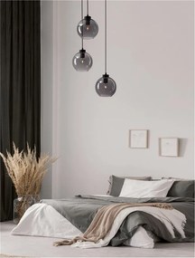 Lustra cu 3 pendule modern PALMER fumuriu