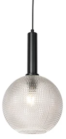 Lampă pendantă de design neagră cu sticlă fumurie - Chico