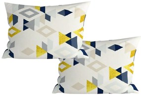 Set 2 huse decorative pentru perna din microfibra GEOMETRICA 50x70 cm, colorata